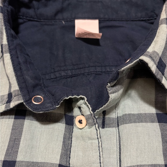 Goodfellow & Co Men’s Plaid Button-Down Shirt - Light Green & Navy - Picture 3 of 5